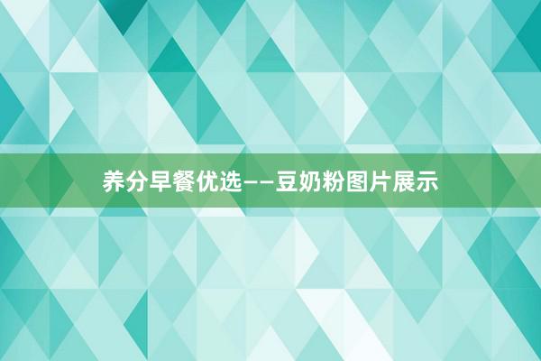 养分早餐优选——豆奶粉图片展示