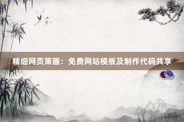 精细网页策画：免费网站模板及制作代码共享