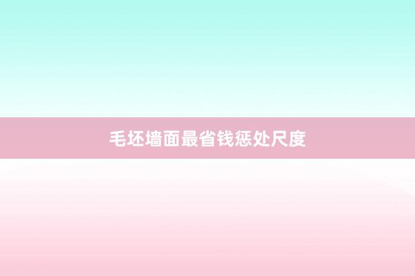 毛坯墙面最省钱惩处尺度